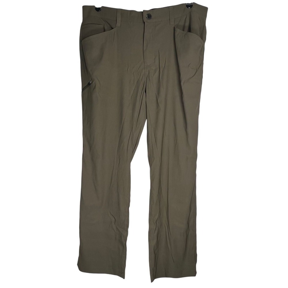 Orvis Mens Tech Travel Pants 38x32 Olive Green Stretch Water Repellent Outdoors